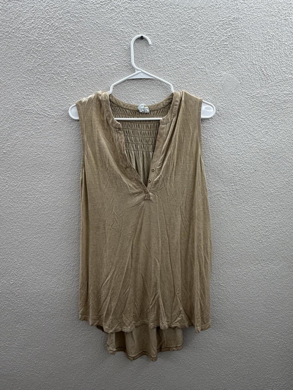 Cable & Gauge Womens Tank Top Size Unknown Brown Sleeveless V-Neck